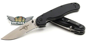 Ontario RAT-1 ON8849SS serrated/black handle